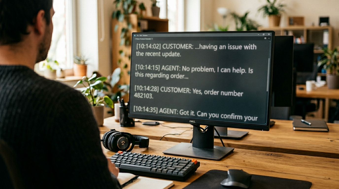 AI transcrie conversația